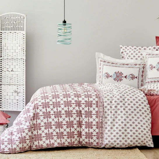 Karaca Home Poseidon Kırmızı %100 Pamuk Çift Kişilik Nevresim Takımı