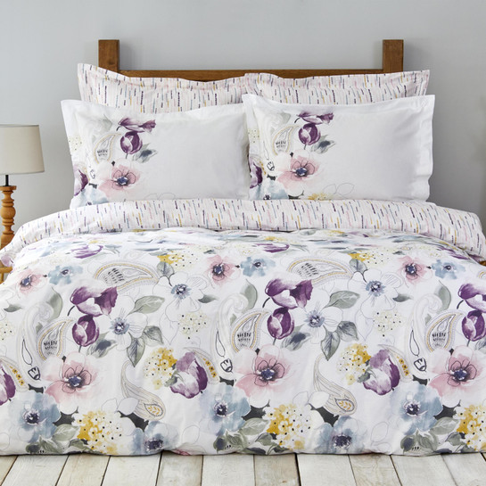 Karaca Home Primrose Mürdüm Çift Kişilik Nevresim Takımı