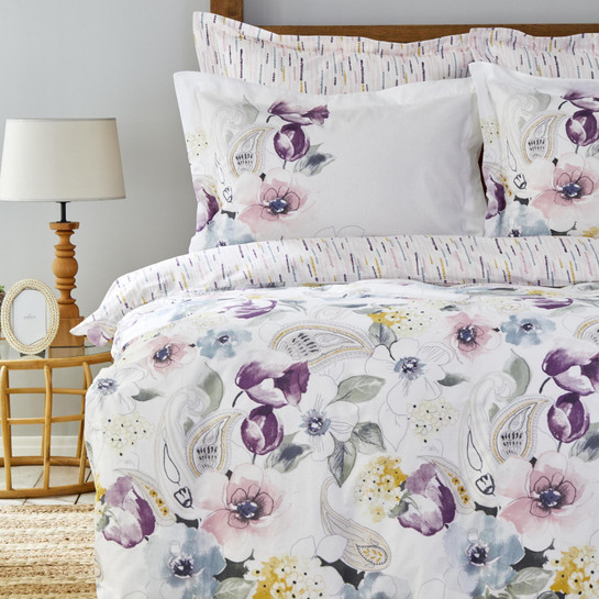 Karaca Home Primrose Mürdüm Çift Kişilik Nevresim Takımı