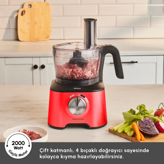 Karaca Mastermaid Power Multifunctional 10 in 1 Gıda Hazırlama Seti 2000W Red 