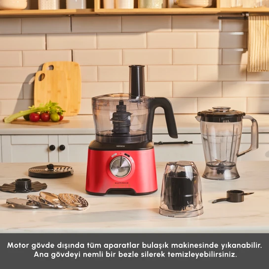 Karaca Mastermaid Power Multifunctional 10 in 1 Gıda Hazırlama Seti 2000W Red 
