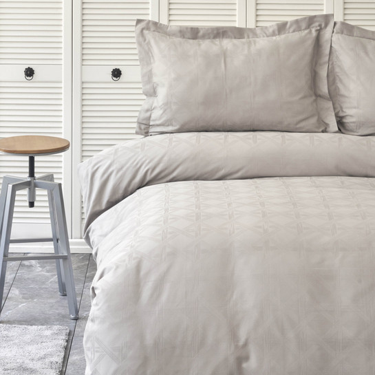 Karaca Home White Colletion Santino Gri %100 Pamuk Çift Kişilik Nevresim Takımı