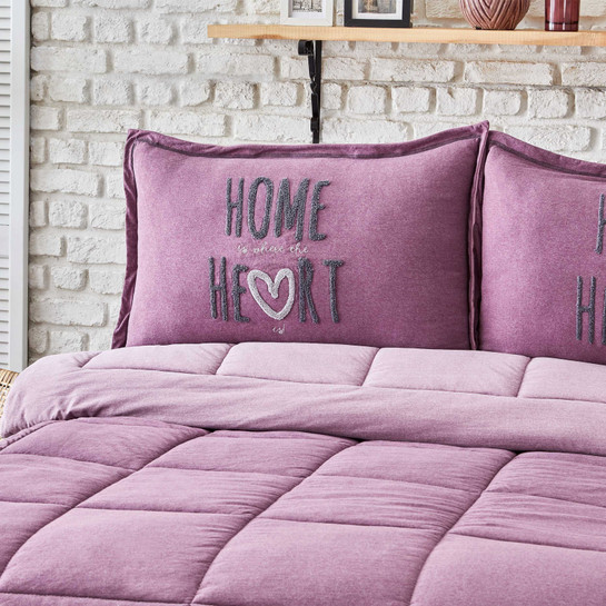 Karaca Home Softy Lila Çift Kişilik Cotton Comfort Uyku Seti