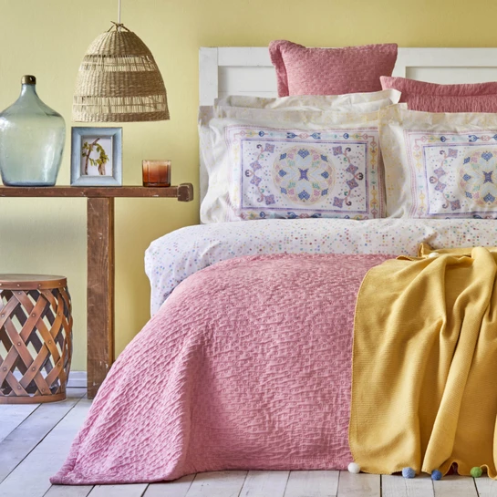 Karaca Home Bonbon Pembe Çift Kişilik Pamuk Winter Set