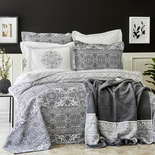 Karaca Home Bonar Siyah Çift Kişilik Pamuk Winter Set