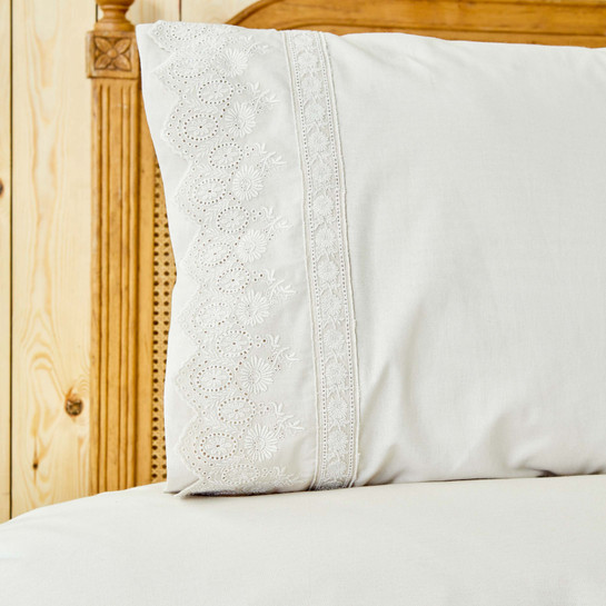 Karaca Home Marbella Vizon %100 Pamuk Brodeli Çift Kişilik Nevresim Takımı