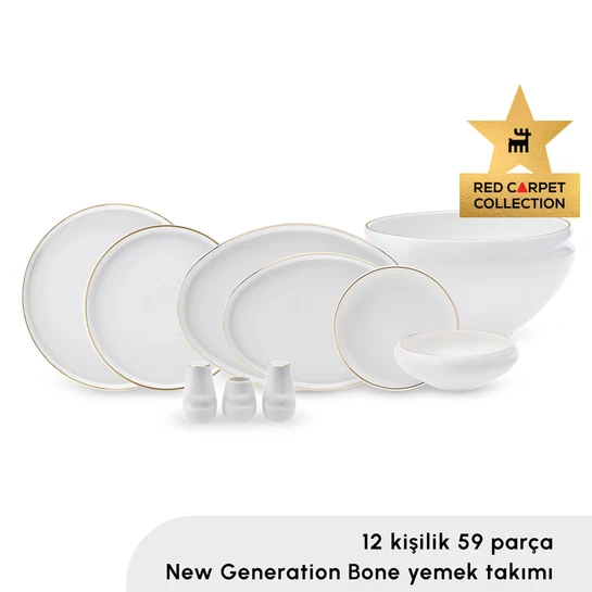 Karaca Red Carpet Collection Streamline Sunset Porselen 59 Parça 12 Kişilik Yemek Takımı Gold