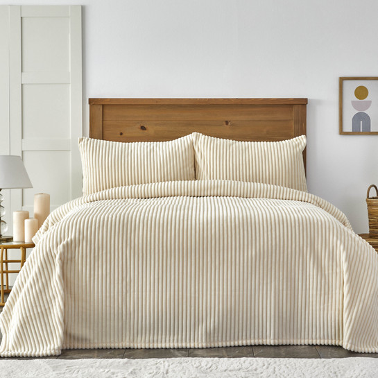 Karaca Home Joena Ekru Çift Kişilik Soft Yatak Örtüsü