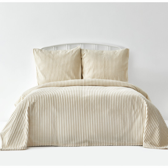 Karaca Home Joena Ekru Çift Kişilik Soft Yatak Örtüsü