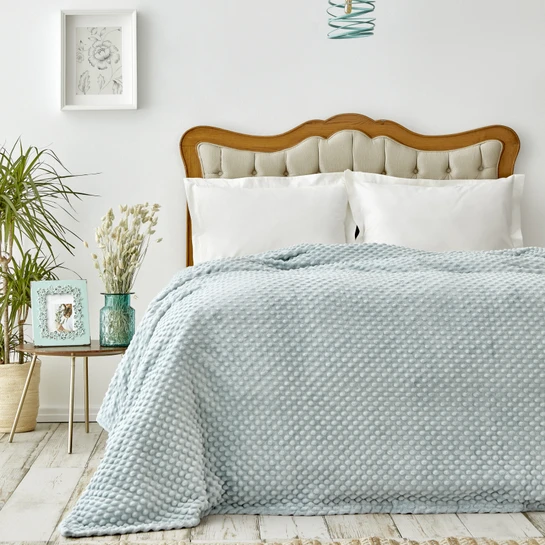 Karaca Home Alice Mint Çift Kişilik Tomurcuk Wellsoft Battaniye