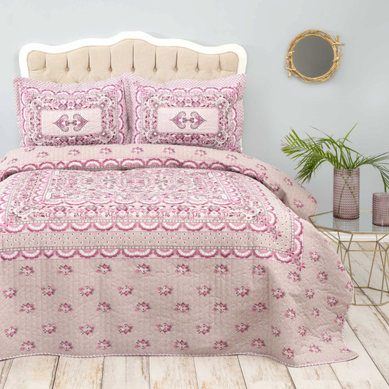 Karaca Home Mihver Mürdüm Kapitoneli Çift Kişilik Yatak Örtüsü Set 
