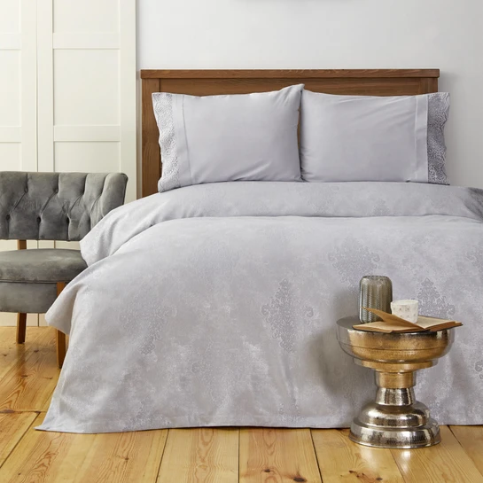 Karaca Home Laurel Gri Dantelli Pamuk Private Pike Set