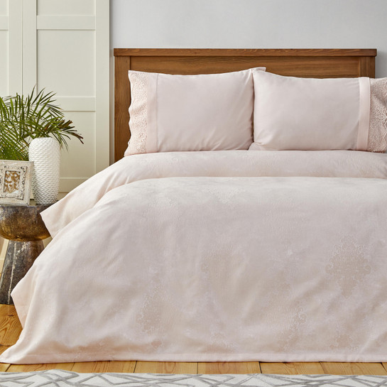 Karaca Home Laurel Pudra Dantelli Pamuk Private Pike Set