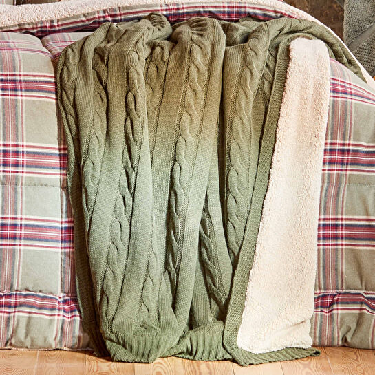 Karaca Home Woodland Yeşil Cozy Throw Tv Battaniyesi 130x170 cm
