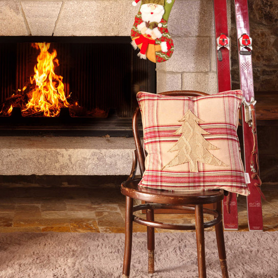 Karaca Home Woodland Bej Ağaçlı Cozy Kırlent 45 cm x 45 cm