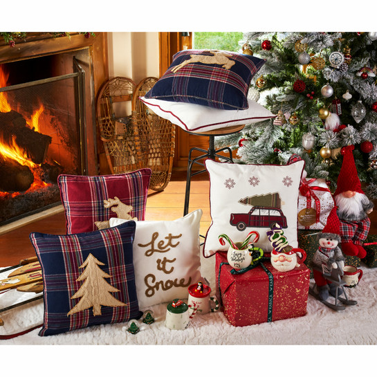 Karaca Home Woodland Lacivert Ağaçlı Cozy Kırlent 45x45 cm