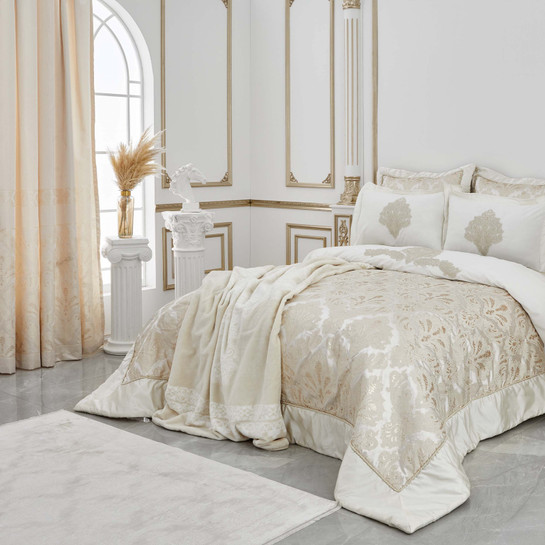Karaca Home Elnara Gold Perde Hediyeli 12 Parça Çeyiz Seti