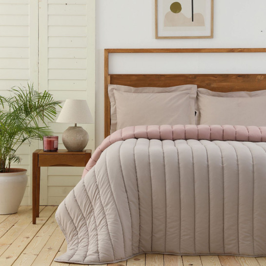 Karaca Home Color Pudra-Bej Tek Kişilik Yorgan