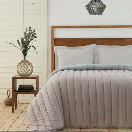 Karaca Home Color Mavi-Bej Tek Kişilik Yorgan