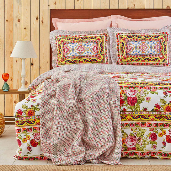 Karaca Home Capri Somon %100 Pamuk Çift Kişilik Pike Hediyeli Nevresim Takımı 