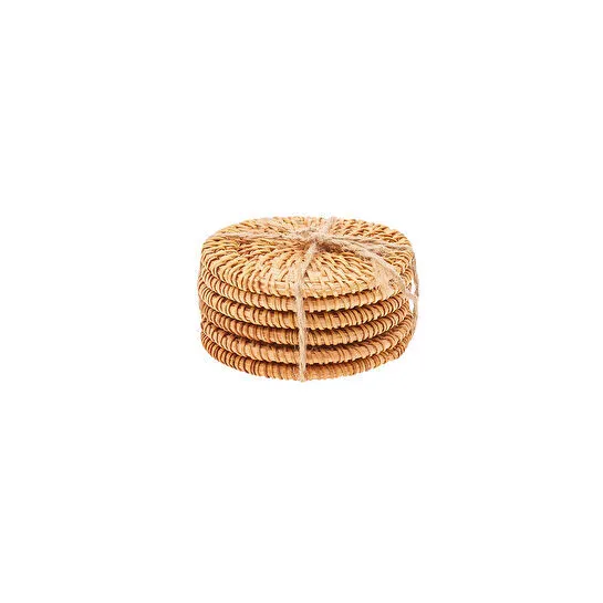  Karaca Home Mora Rattan 6'lı Bardak Altlığı Seti