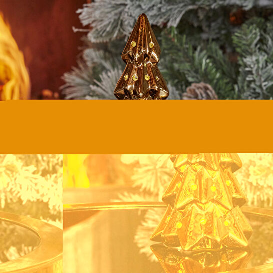 Karaca Home Tree Led Işıklı Obje Gold 9x17cm