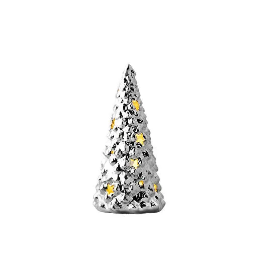 Karaca Home New Year Yılbaşı Tree Led Işıklı Obje Silver 8,4x17cm