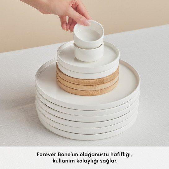 Karaca Forever Bone Surface 32 Parça 6 Kişilik Kahvaltı Takımı