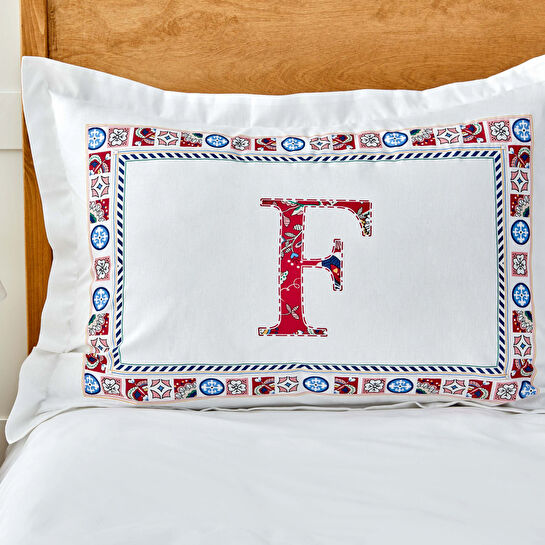 Karaca Home Letra Kırmızı %100 Pamuk F Harfi Yastık Kılıfı