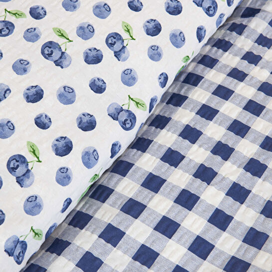 Karaca Home Blueberry Mavi Nonıron Çift Kişilik Nevresim Takımı