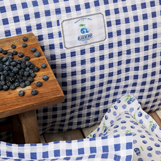 Karaca Home Blueberry Mavi Nonıron Çift Kişilik Nevresim Takımı