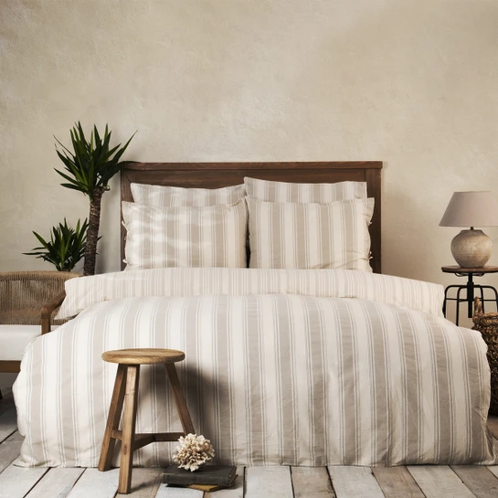 Karaca Home Naturel Line Jerardo Bej Armur Çift Kişilik Nevresim Takımı