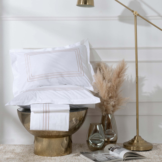 Karaca Home White Collection Freya Beyaz Nakışlı Percale Çift Kişilik Nevresim Takımı 