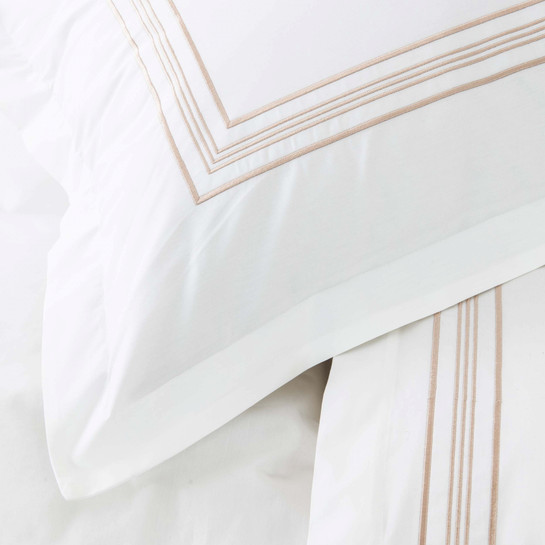 Karaca Home White Collection Freya Beyaz Nakışlı Percale Çift Kişilik Nevresim Takımı 