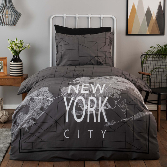 Karaca Home Young New York City Tek Kişilik %100 Pamuk Nevresim Takımı 