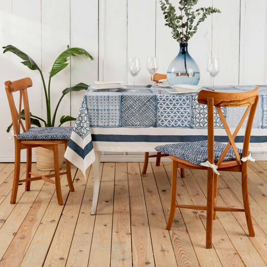 Karaca Home Castore Mavi Baskılı Masa Örtüsü 150x240 cm