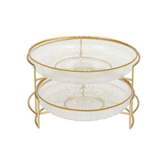 Karaca Home Flora 2 li Sunum Tabak Seti Şeffaf