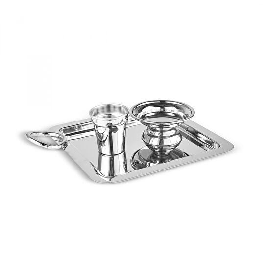 Karaca Home Cora Kahve İkram Tepsi Seti Gümüş