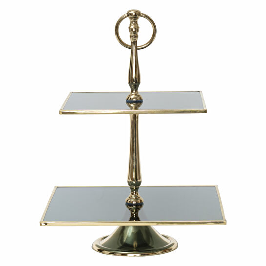 Karaca Home Line Dekoratif 2 Katlı Gold Kek Standı 25 cm