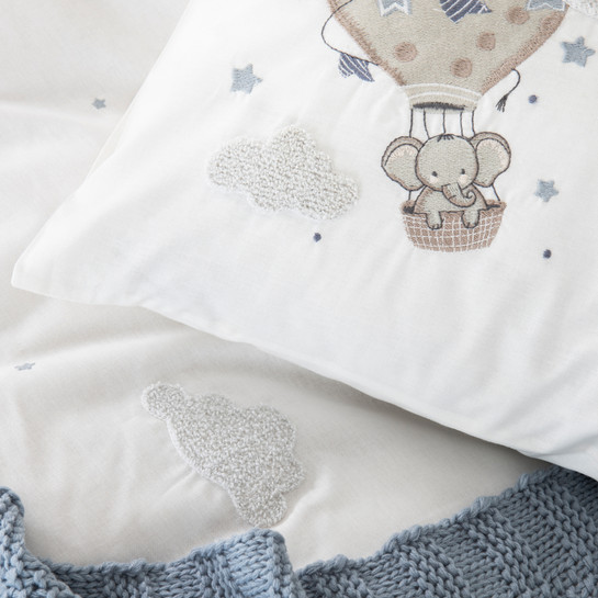 Karaca Home Elephant Sky Mavi %100 Pamuk Nakışlı Private Bebek Set