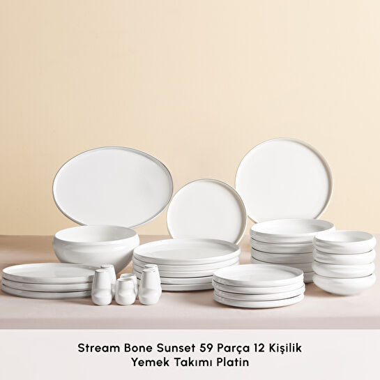 Karaca Red Carpet Collection Stream Bone Sunset 59 Parça 12 Kişilik Yemek Takımı Platin