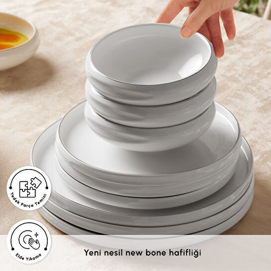 Karaca Red Carpet Collection Stream Bone Sunset 59 Parça 12 Kişilik Yemek Takımı Platin