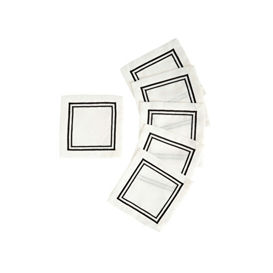 Karaca Home Molde Kokteyl Peçetesi 6'lı Siyah