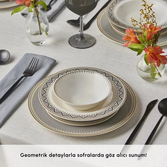 Karaca Forever Bone Globe 24 Parça 6 Kişilik Yemek Takımı