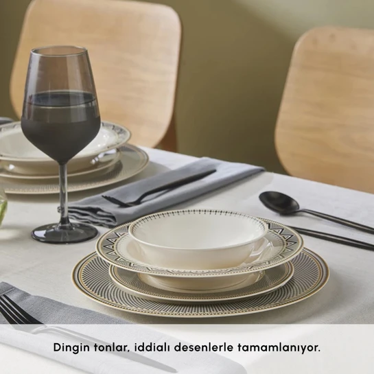 Karaca Forever Bone Globe 24 Parça 6 Kişilik Yemek Takımı