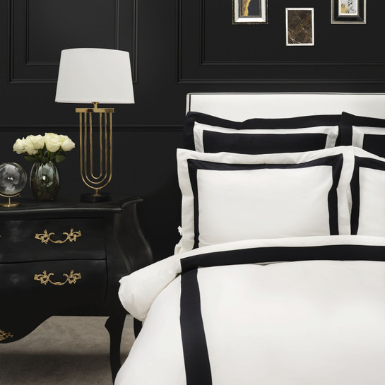 Karaca Home White Collection Porto Siyah Çift Kişilik Percale Nevresim Takımı