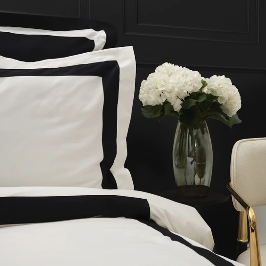 Karaca Home White Collection Porto Siyah Çift Kişilik Percale Nevresim Takımı