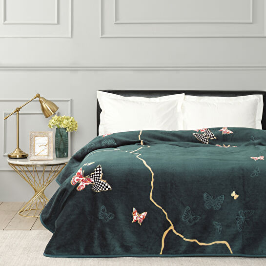 Karaca Home Uniq Petrol Embos Çift Kişilik Battaniye