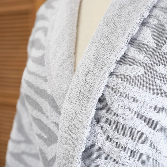 Karaca Home Zebra Gri %100 Pamuk Bornoz S/M 