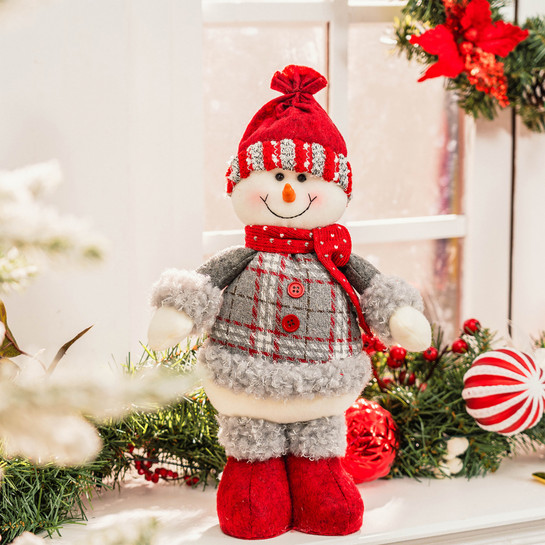 Karaca Home Standing Snowman Peluş Obje 34 cm